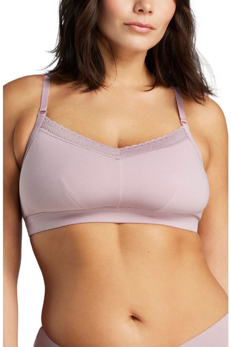 Organic Cotton Lace Balconette Bra, Main, color, Dusty Lavender