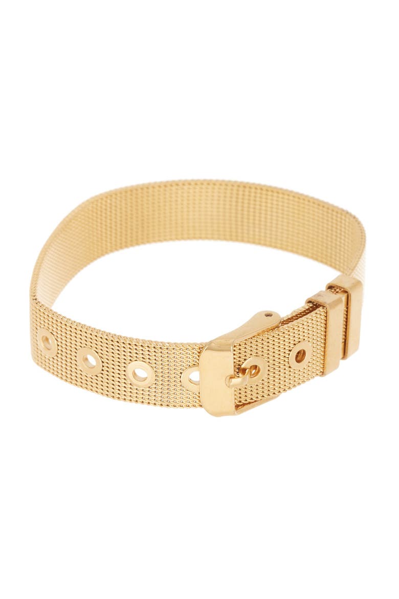 14K Gold Plated Belt Bracelet, Main, color, YELLOW