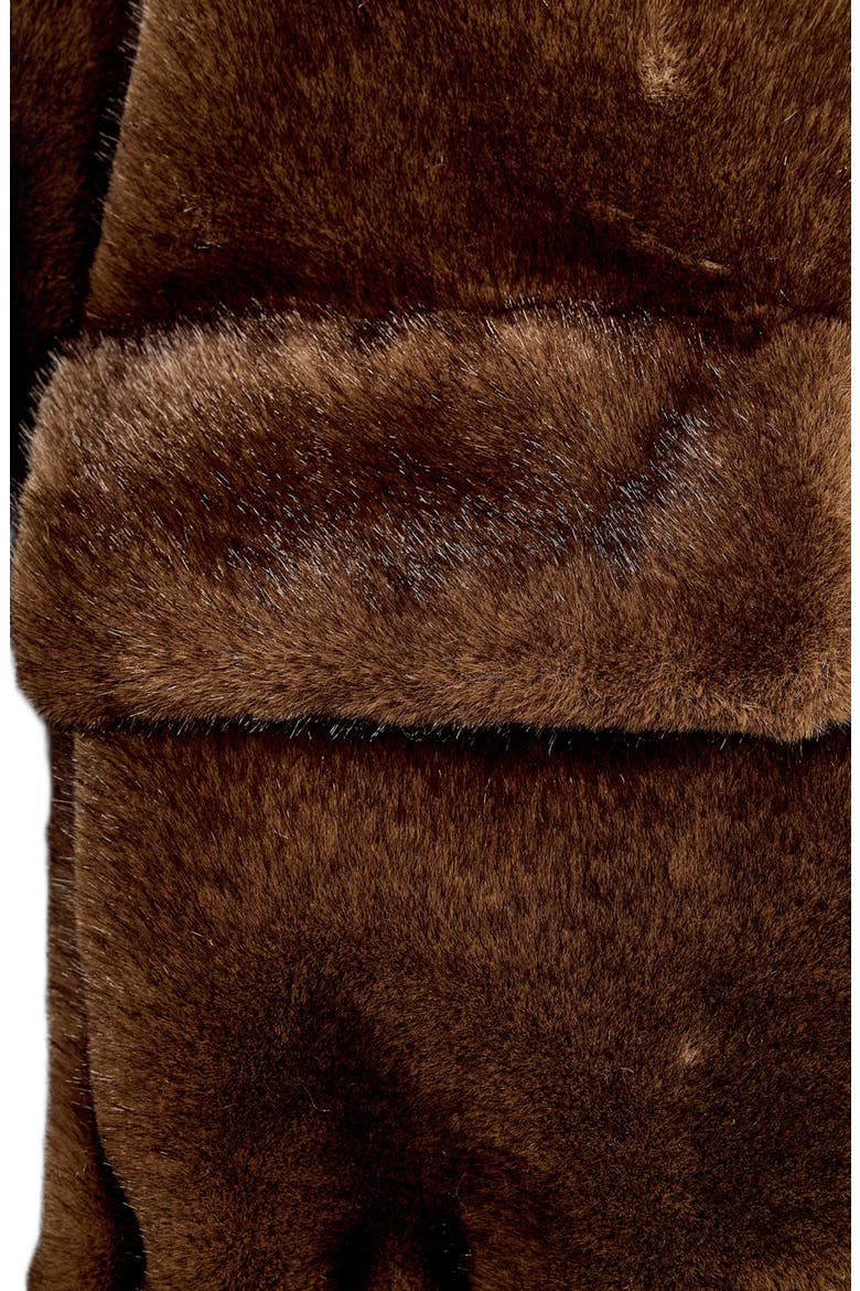 Faux Fur Bomber Jacket, Alternate, color, BROWN