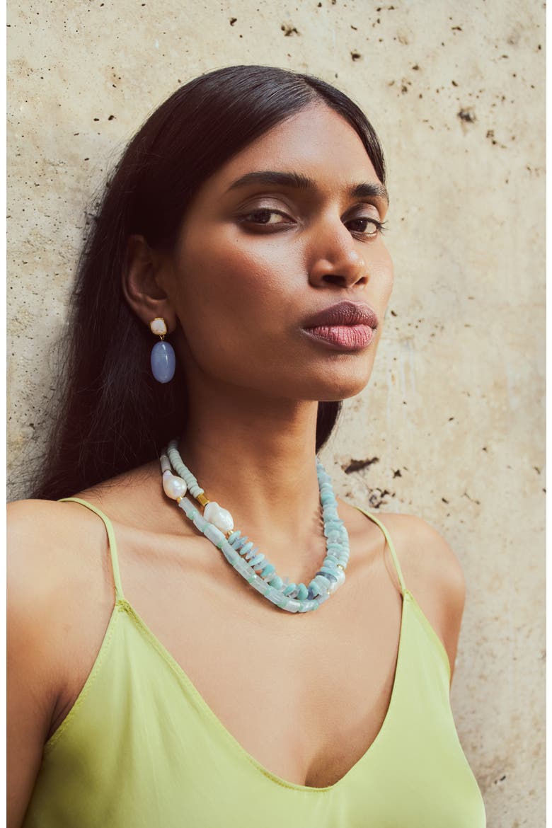 Big Sur Drop Earrings, Alternate, color, BLUE