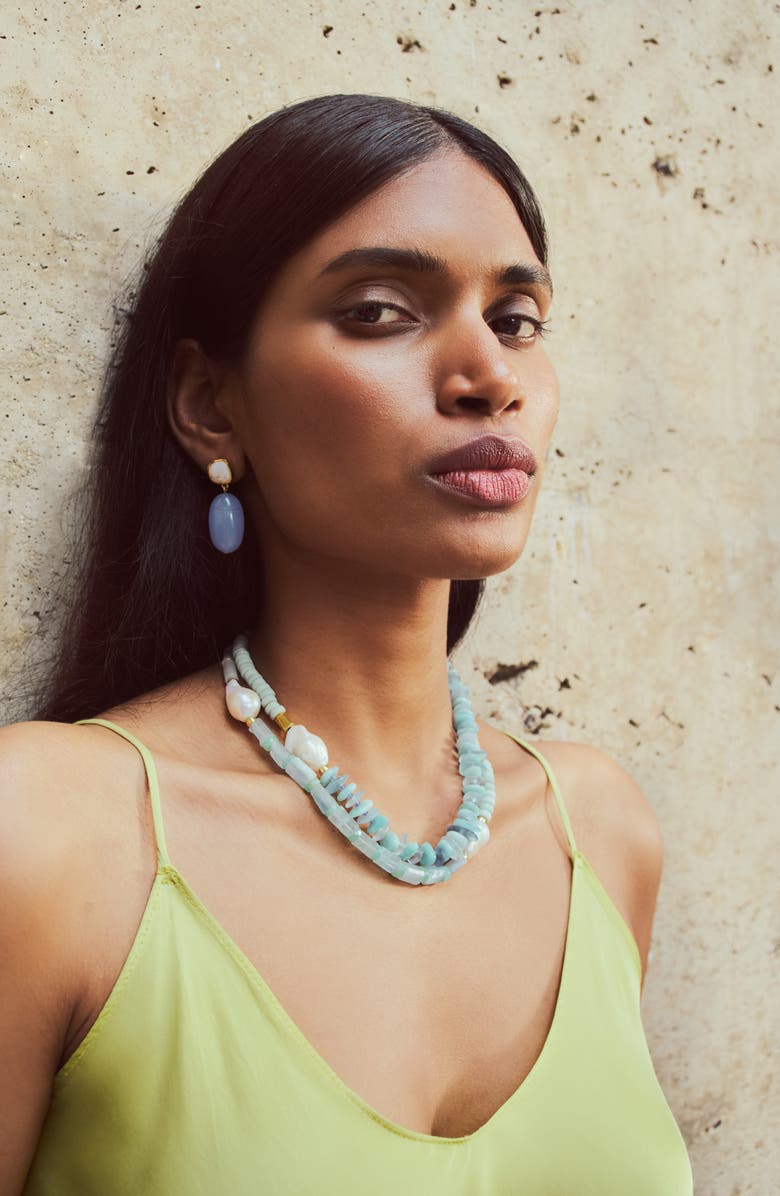 Lizzie Fortunato Big Sur Drop Earrings, Alternate, color, Blue