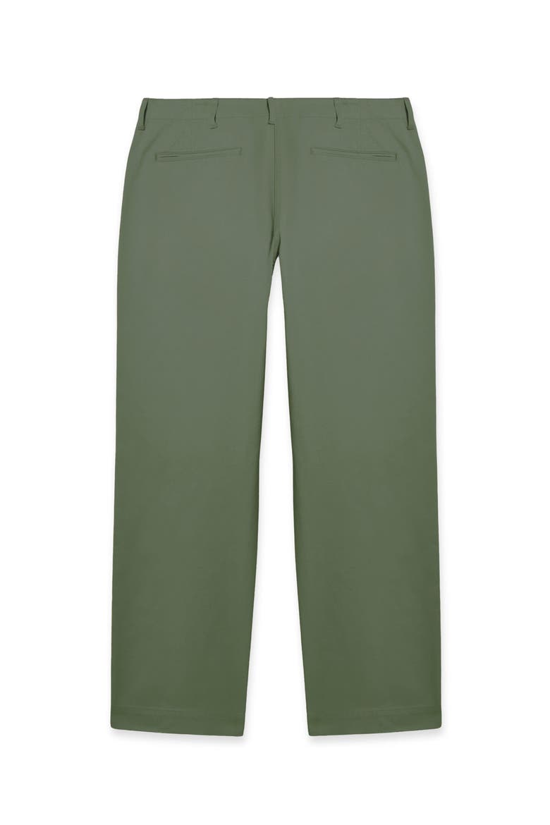Officer Cotton Satin Chino Trousers, Alternate, color, GREEN