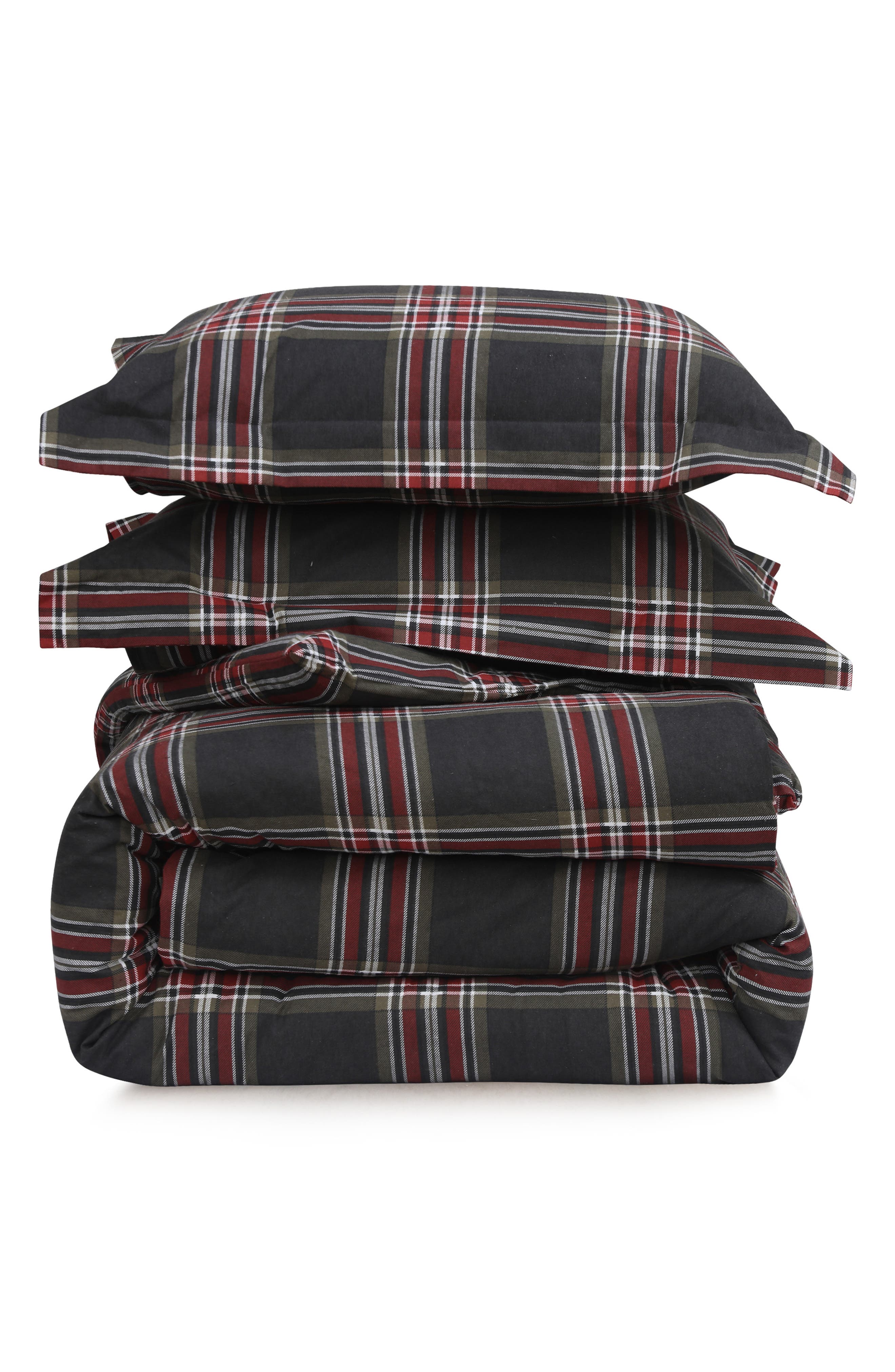 AZORES HOME Heritage Plaid Cotton Flannel Comforter & Pillow Sham Set