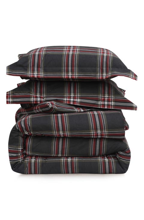 Heritage Plaid Cotton Flannel Comforter & Pillow Sham Set
