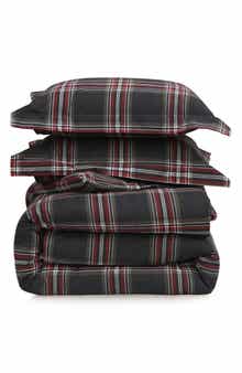 AZORES HOME Heritage Plaid Cotton Flannel Comforter & Pillow Sham Set