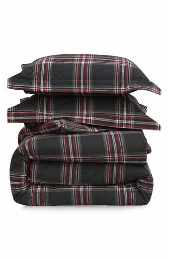 AZORES HOME Heritage Plaid Cotton Flannel Comforter & Pillow Sham Set