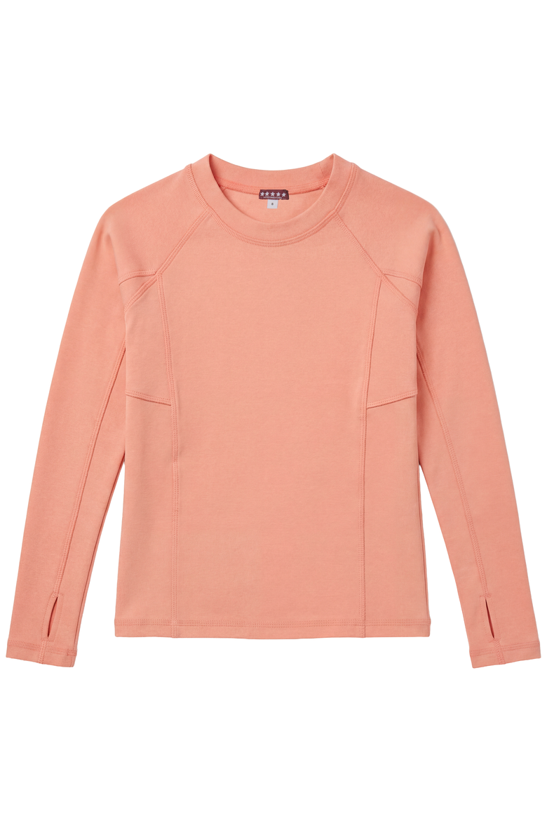 Girls Rib Knit Long Sleeve Top With Shaped Cuts, Alternate, color, Egg Shell
