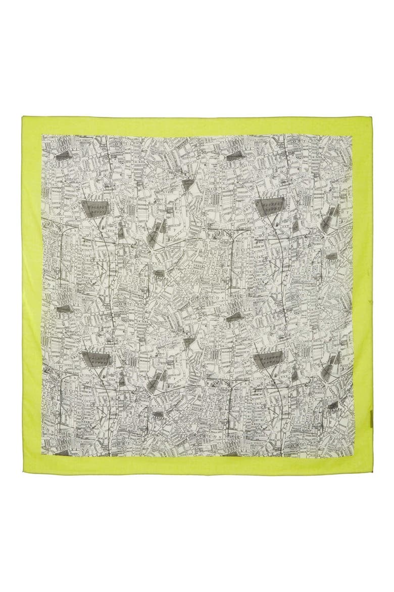 Hackney Map Scarf, Alternate, color, MONOCHROME