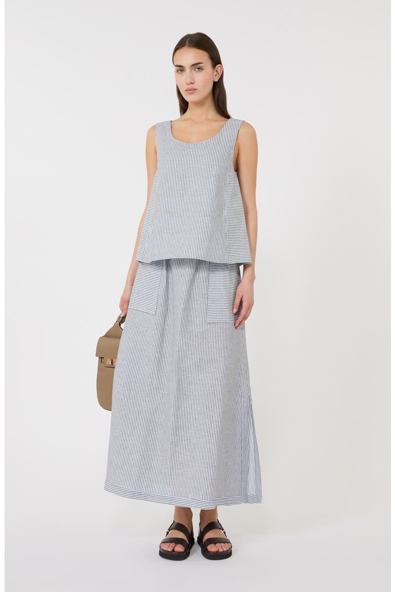 Stripe Linen Blend Tank, Alternate, color, SKY BLUE