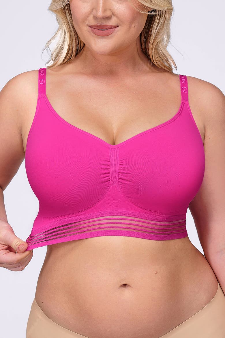 Wireless Back Smoothing Support Bra, Alternate, color, Fuchsia