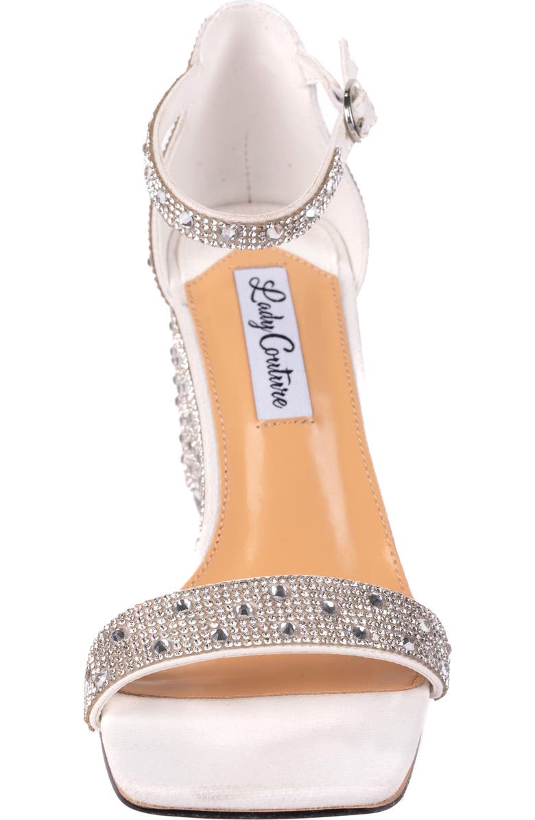 LADY COUTURE Kloe Crystal Embellished Wedge Sandal, Alternate, color, White