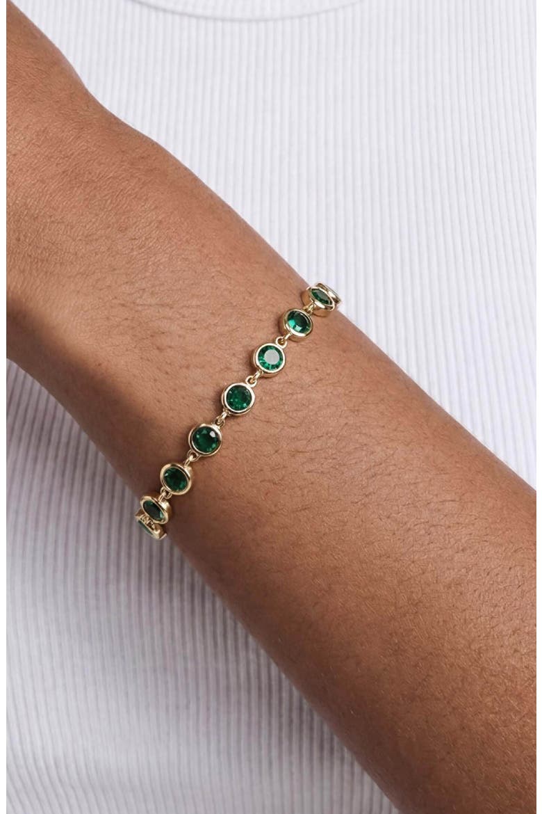 Everyday Crystal Link Bracelet, Alternate, color, GREEN