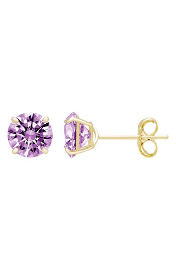 A & M A&m 14k Yellow Gold Round Cubic Zirconia Birthstone Stud Earrings