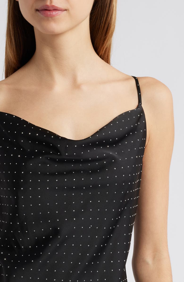 Rare London Diamante Satin Midi Slipdress, Alternate, color, 