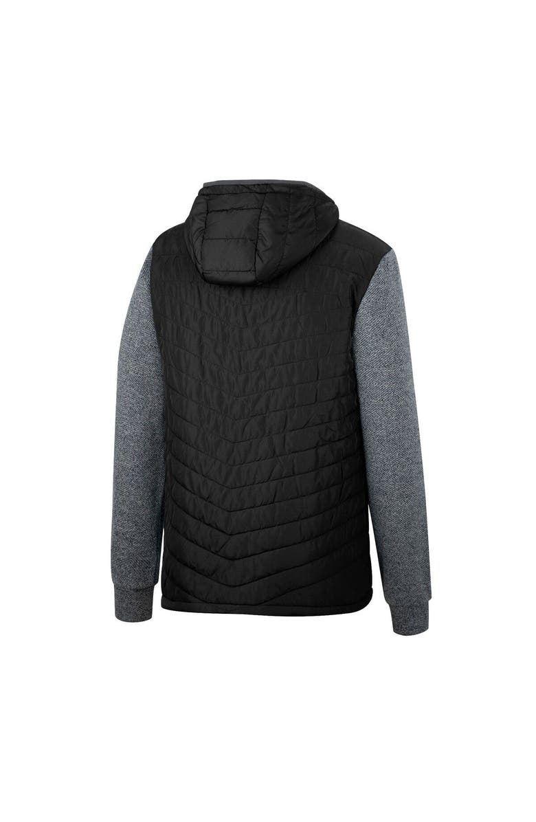 COLOSSEUM Men's Colosseum Black/Charcoal Army Black Knights Course Herringbone Full-Zip Hoodie, Alternate, color,