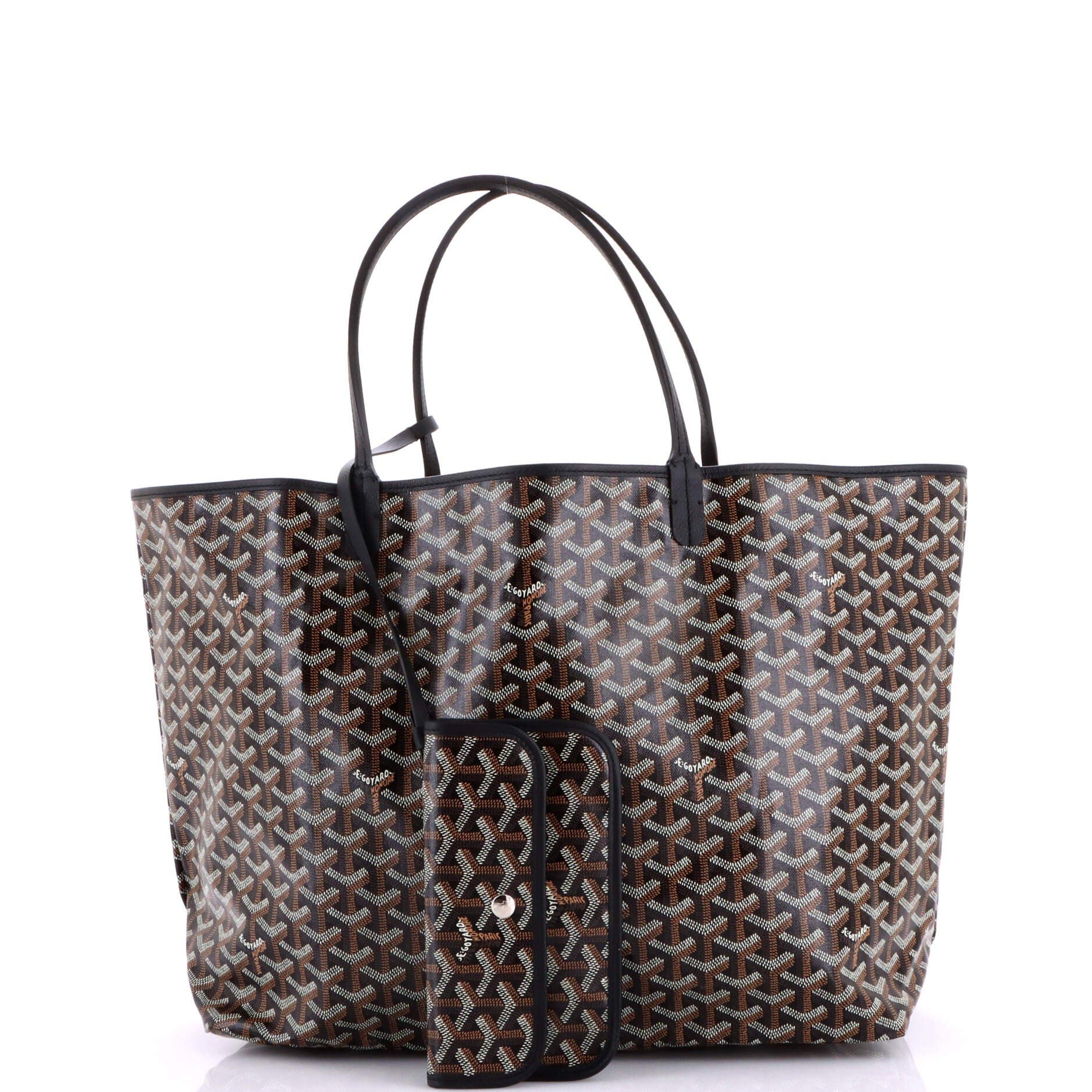 Pre-Owned Goyard Saint Louis Tote Coated Canvas GM, Alternate, color, Black