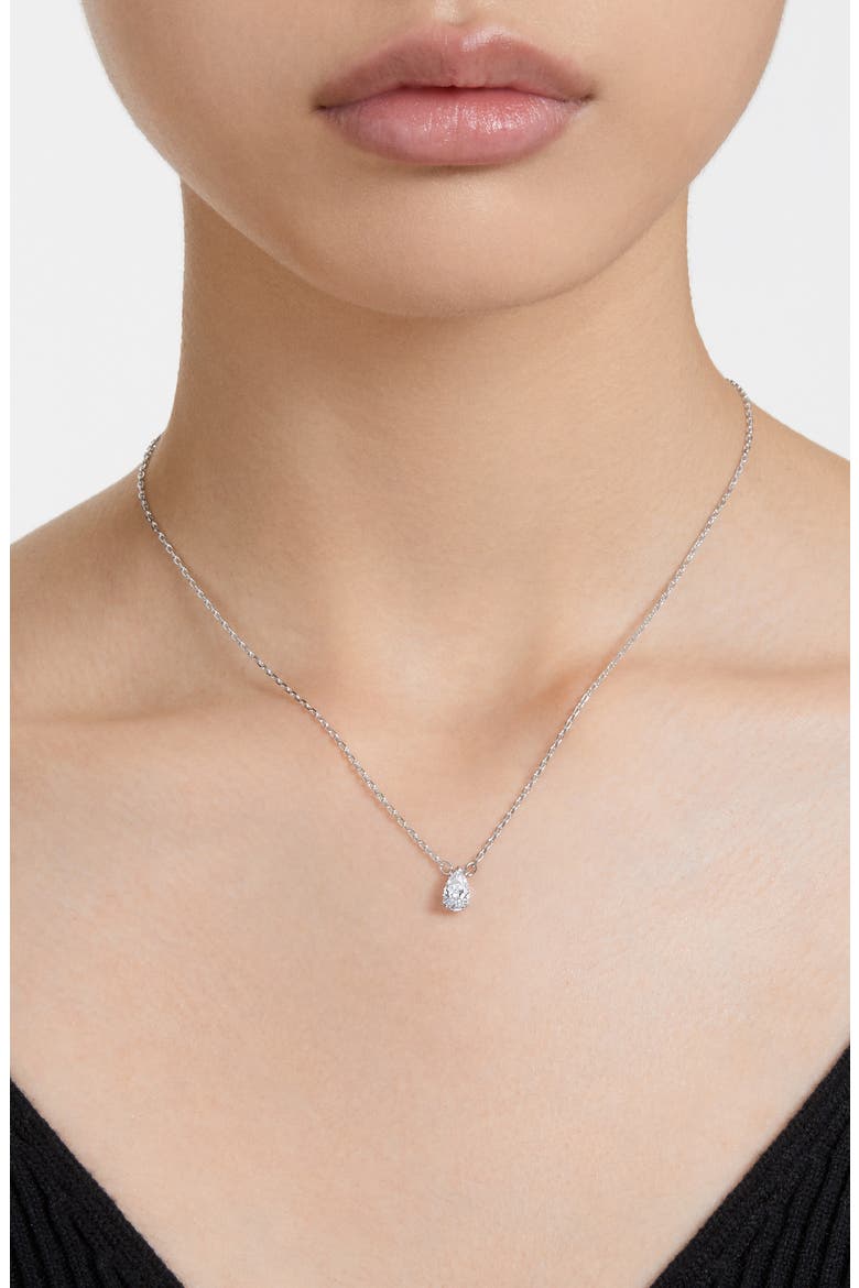 Stilla Pear Crystal Pendant Necklace, Alternate, color, WHITE