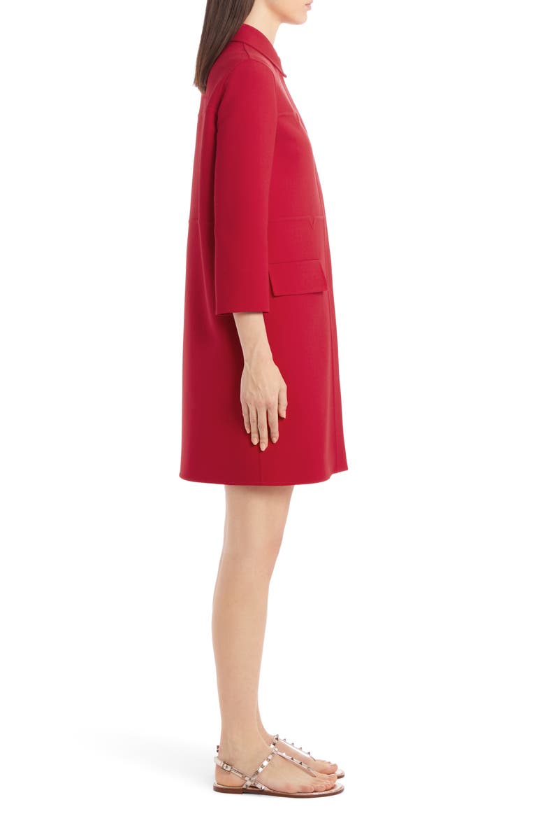 Valentino Logo Embossed Wool Topper, Alternate, color, 