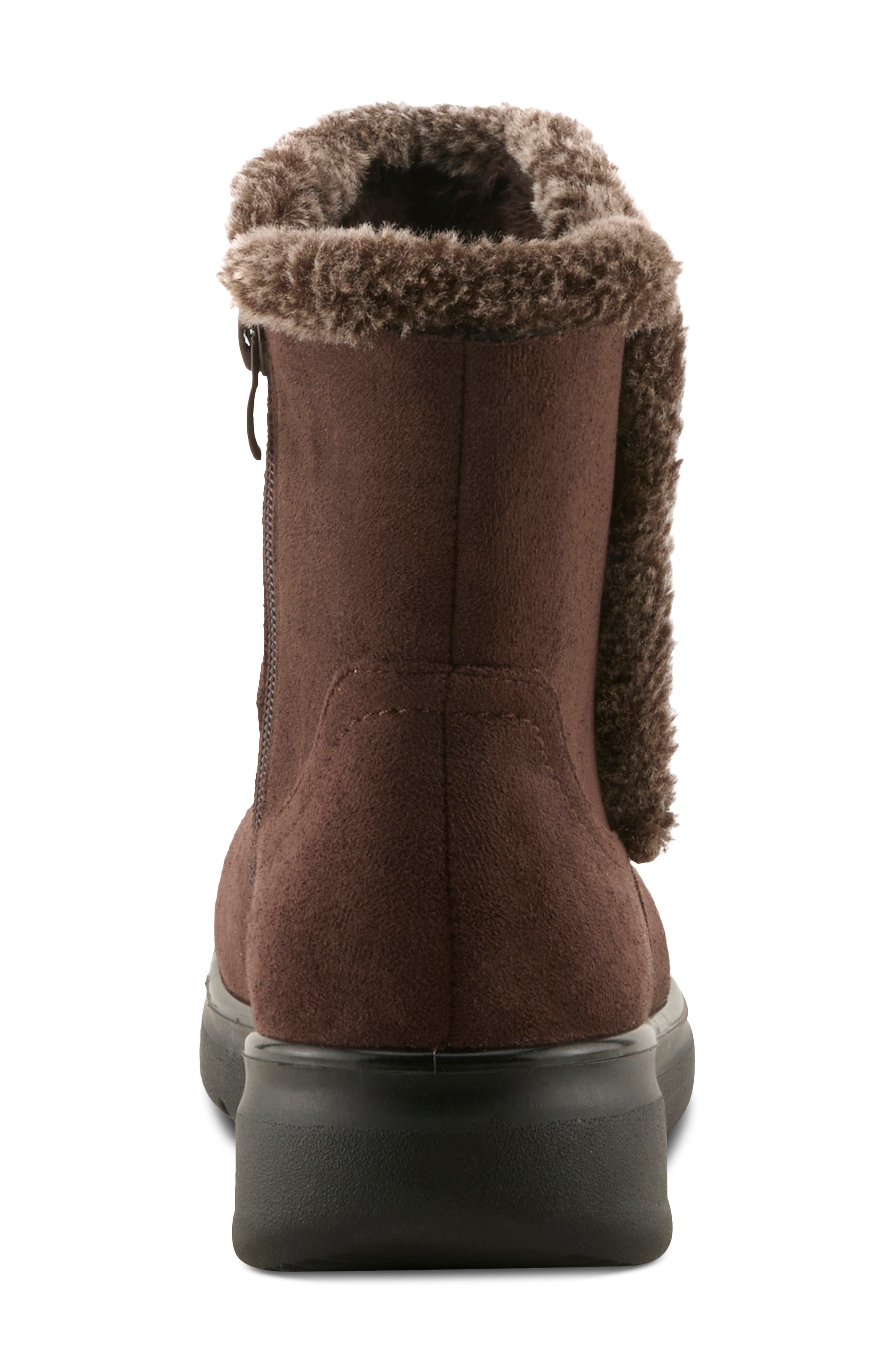 Daeloriah Water Resistant Faux Fur Bootie, Alternate, color, BROWN