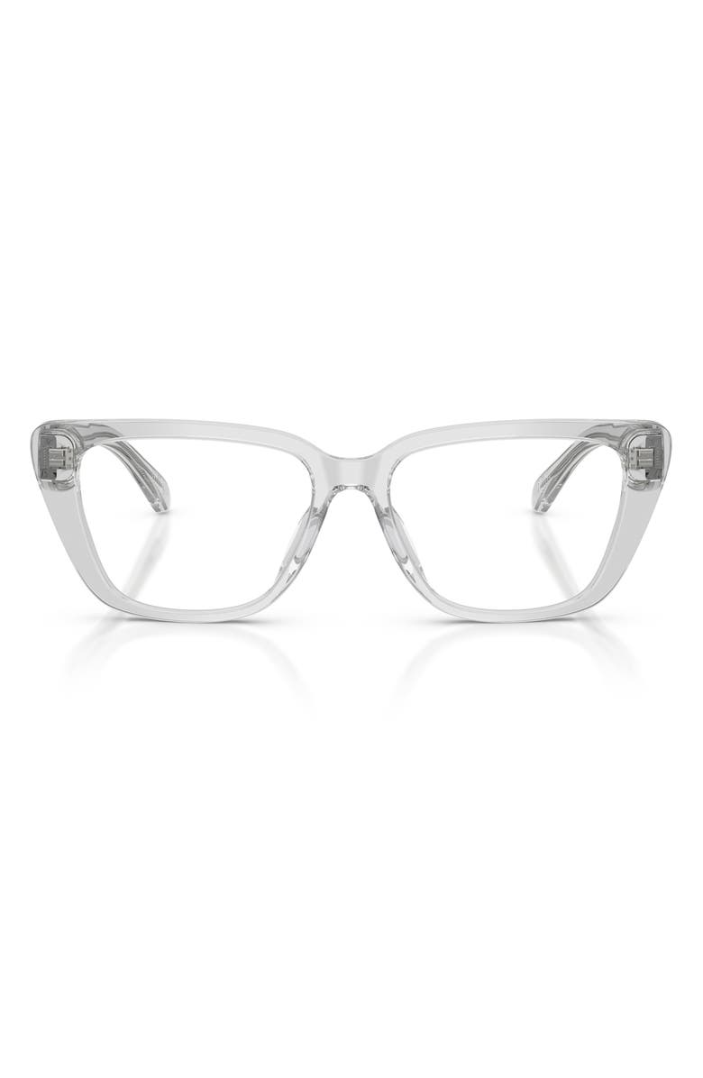 Emporio Armani 54mm Cat Eye Optical Glasses, Main, color, Shiny Crystal / Demo Lens