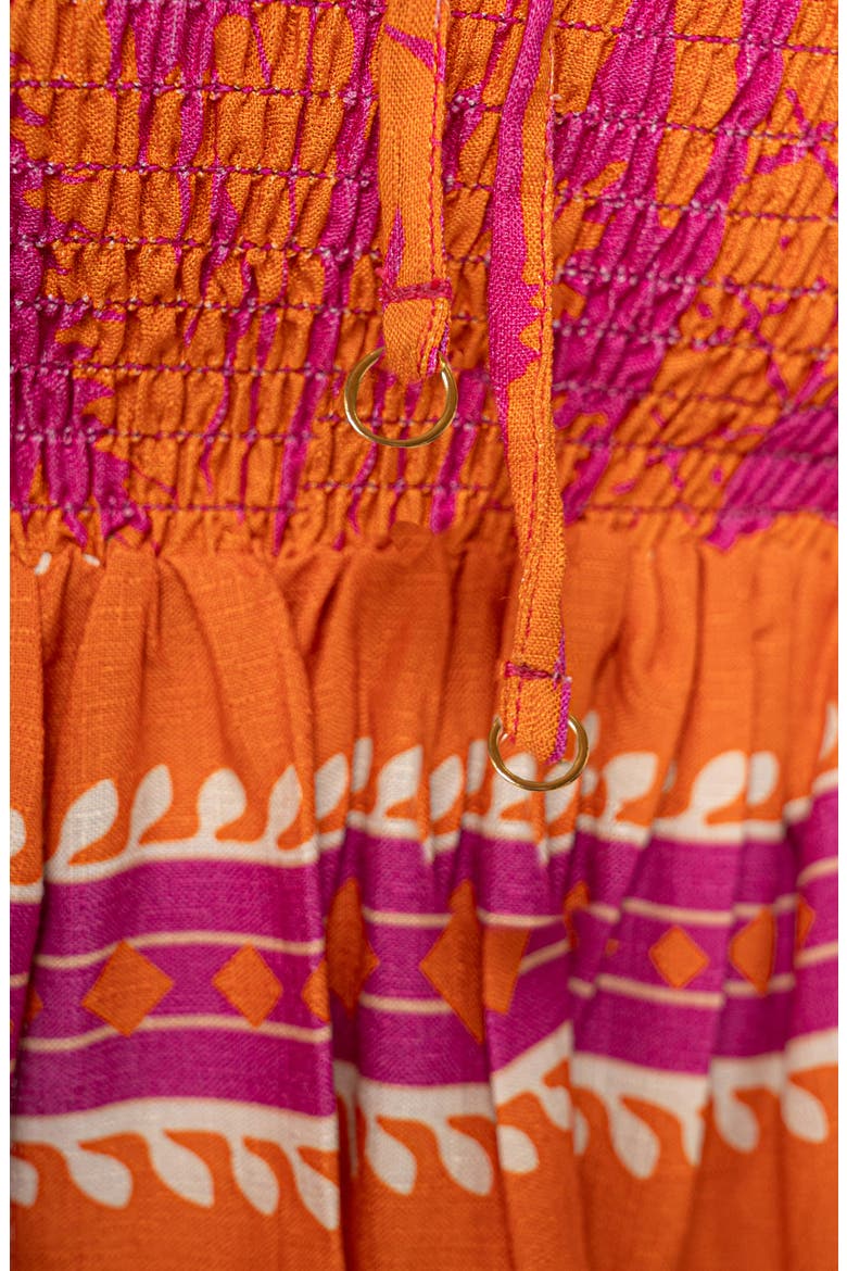 Flamingo Palm Lua Convertible Smocked Sundress, Alternate, color, BRIGHT PURPLE