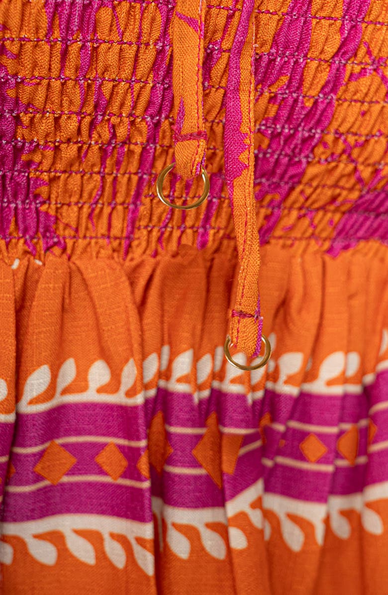 Maaji Flamingo Palm Lua Convertible Smocked Sundress, Alternate, color, Bright Purple