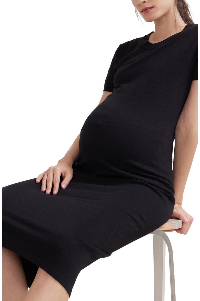 The Softsculpt Knit Eliza Maternity Dress, Alternate, color, Black