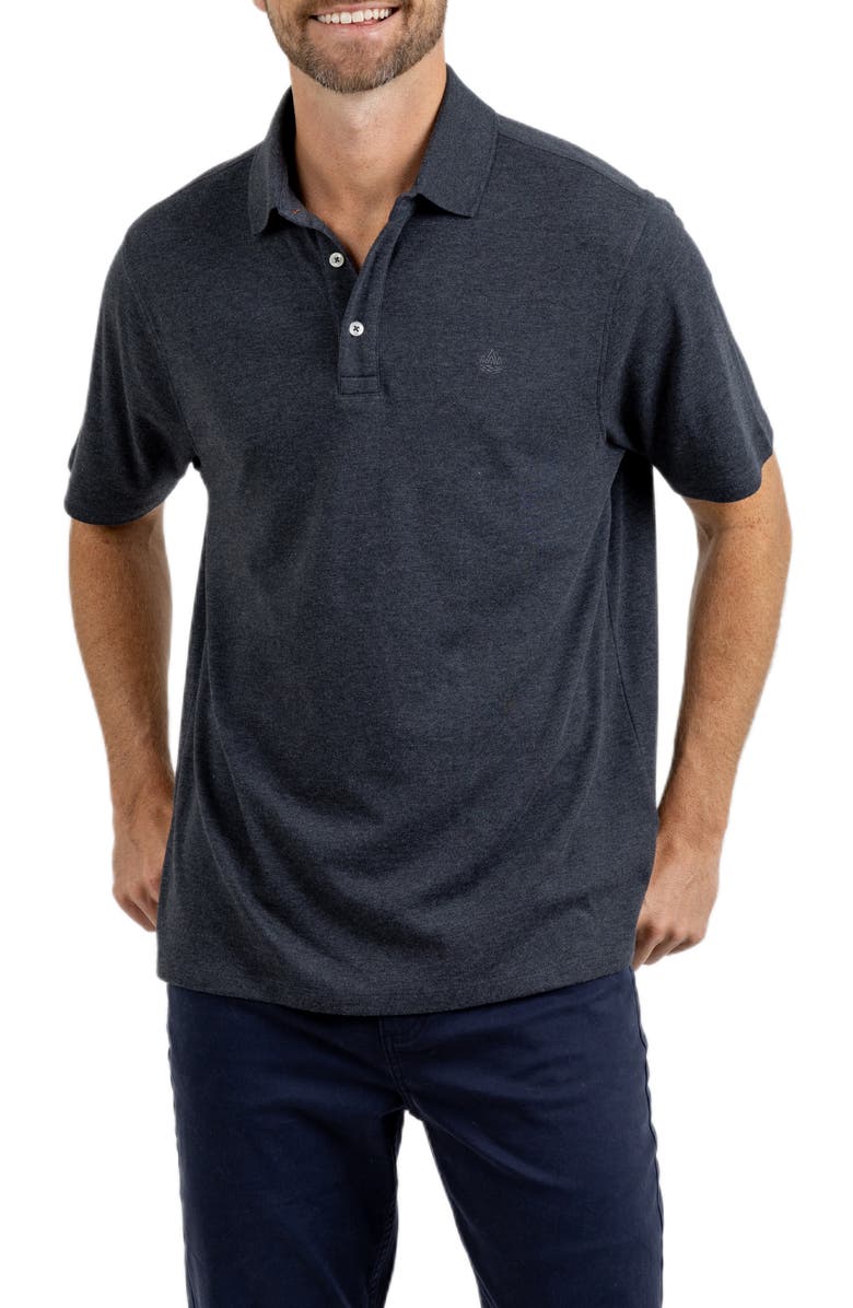 Rainforest Heathered Jersey Polo, Alternate, color, Charcoal