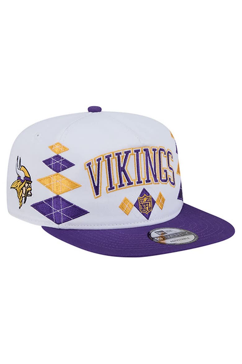 Men's New Era  White Minnesota Vikings Argyle 19TWENTY Adjustable Hat, Main, color, White