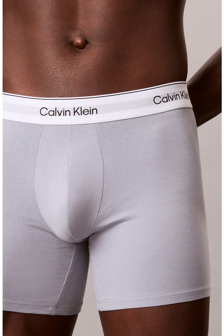 Icon 3-Pack Stretch Cotton Boxer Briefs, Alternate, color, MISTY GREY/ DIAMOND SHORELINE