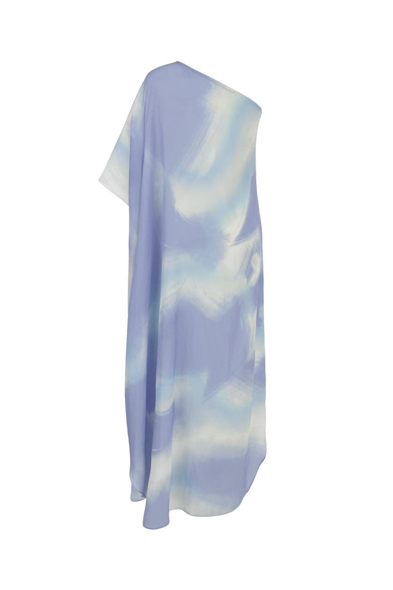 One-Shoulder Cape Midi-Dress, Alternate, color, Multi-Colored