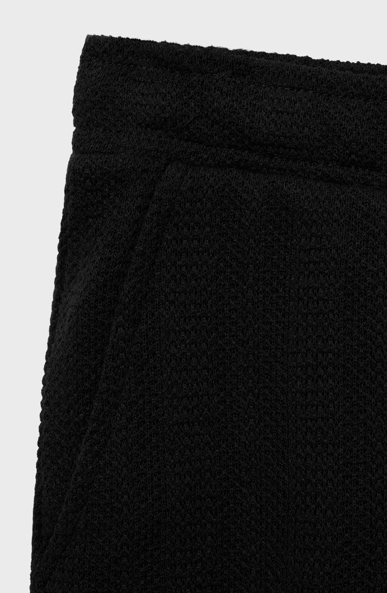 MANGO Structured Knit Shorts, Alternate, color, Black