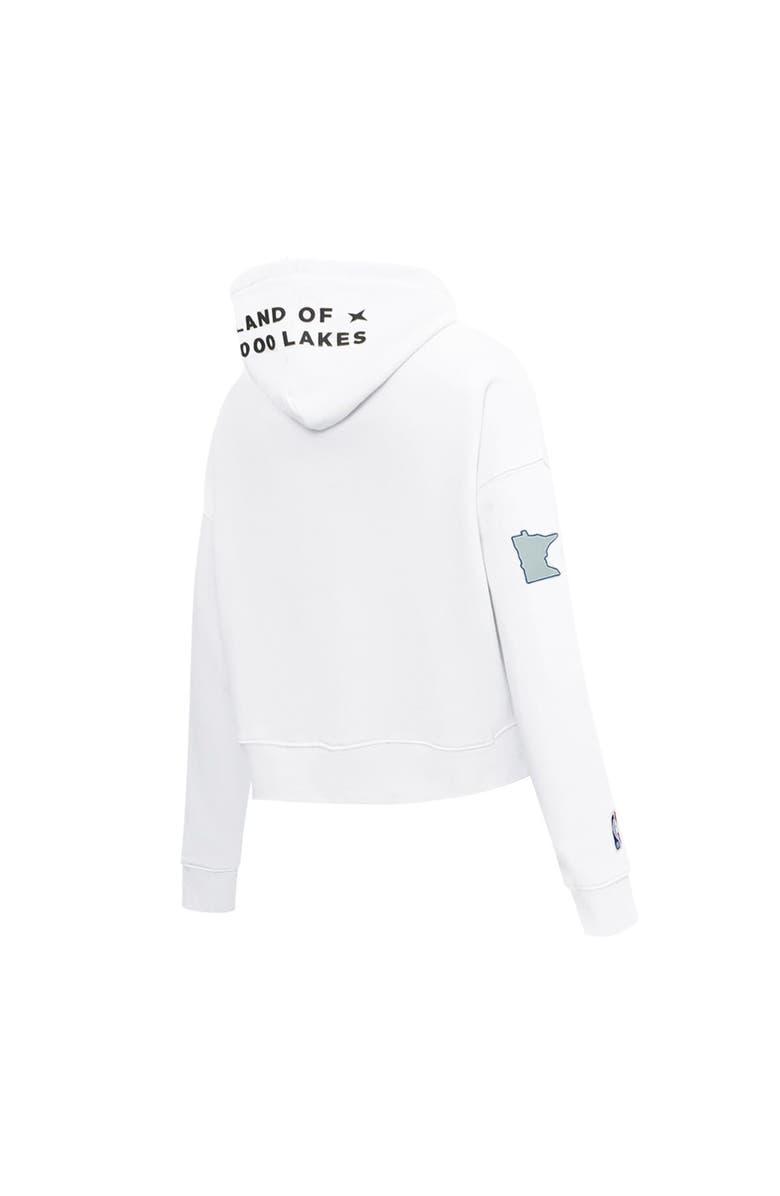 PRO STANDARD Women's Pro Standard White Minnesota Timberwolves 2024/25 City Edition Chenille Applique Cropped Pullover Hoodie, Alternate, color, 
