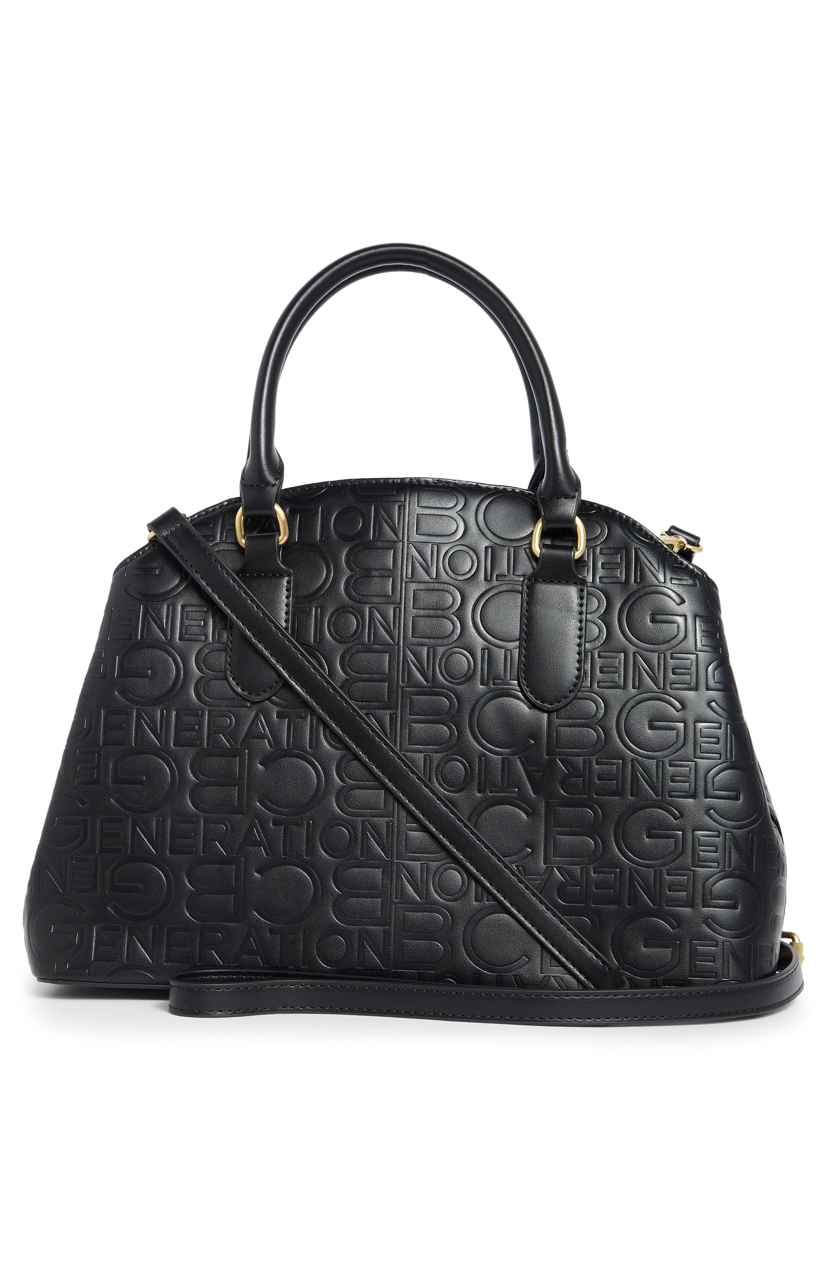 BCBG Debossed Triple Compartment Satchel, Alternate, color, 