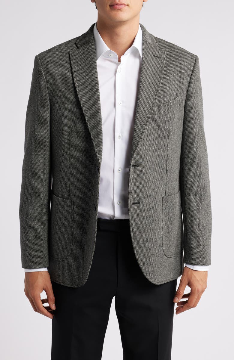 GRUNER 1949 Alfi Pin Dot Knit Sport Coat, Alternate, color, Grey/ Black