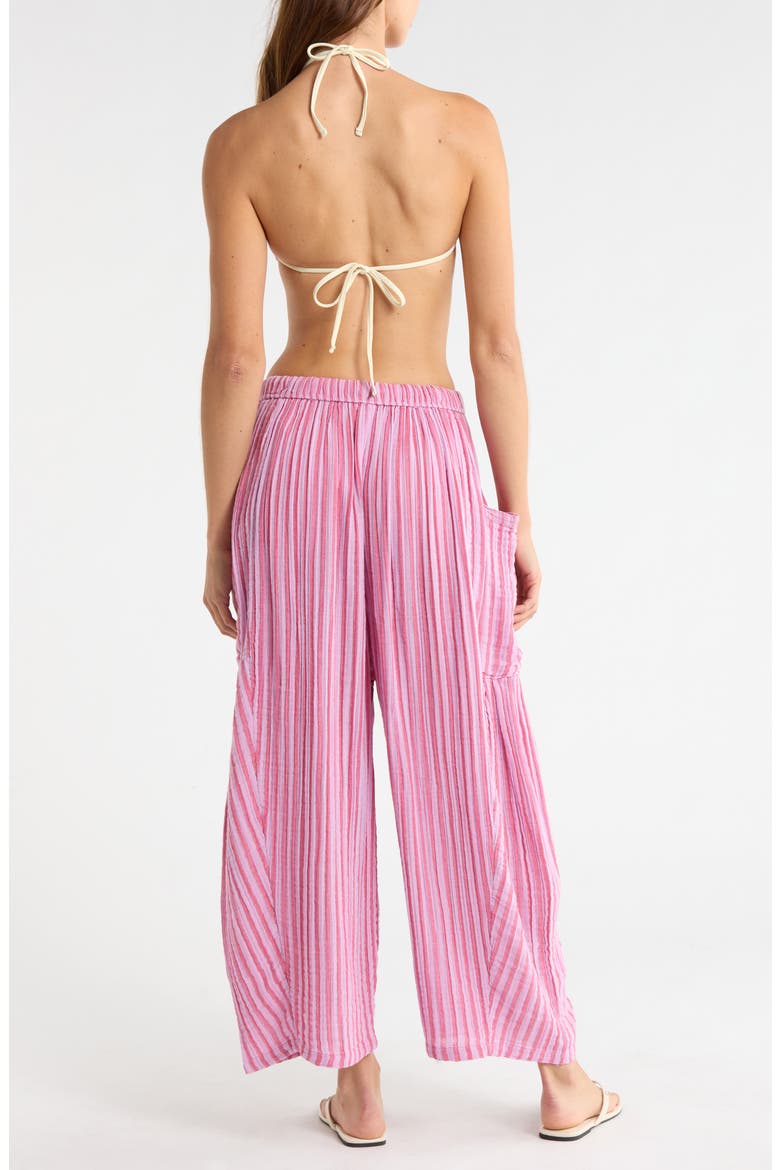 Quin Stripe Cotton Drawstring Pants, Alternate, color, STRAWBERRY COMBO