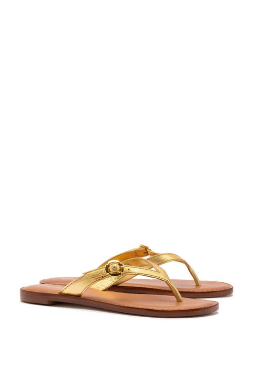 Larroude Larroudé Mary Kate Flat Sandal In Gold