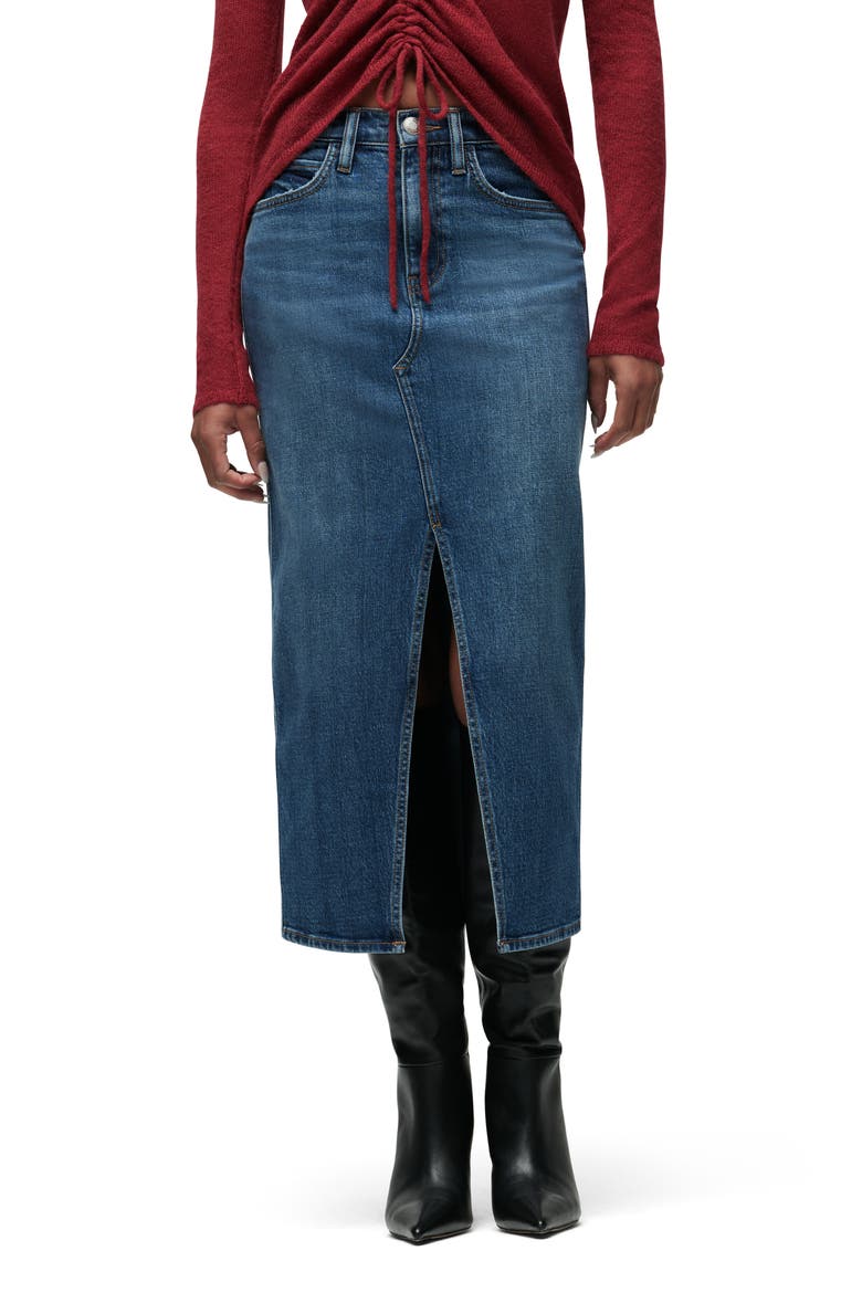 Reconstructed Denim Midi Skirt, Main, color, ZION