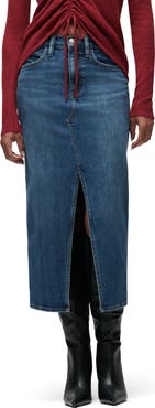 Hudson Jeans Reconstructed Denim Midi Skirt