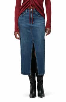 Hudson Jeans Reconstructed Denim Midi Skirt