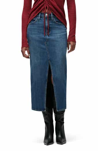 Hudson Jeans Reconstructed Denim Midi Skirt