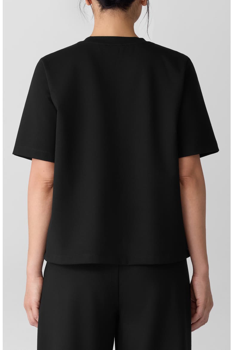 Crewneck Ponte T-Shirt, Alternate, color, BLACK