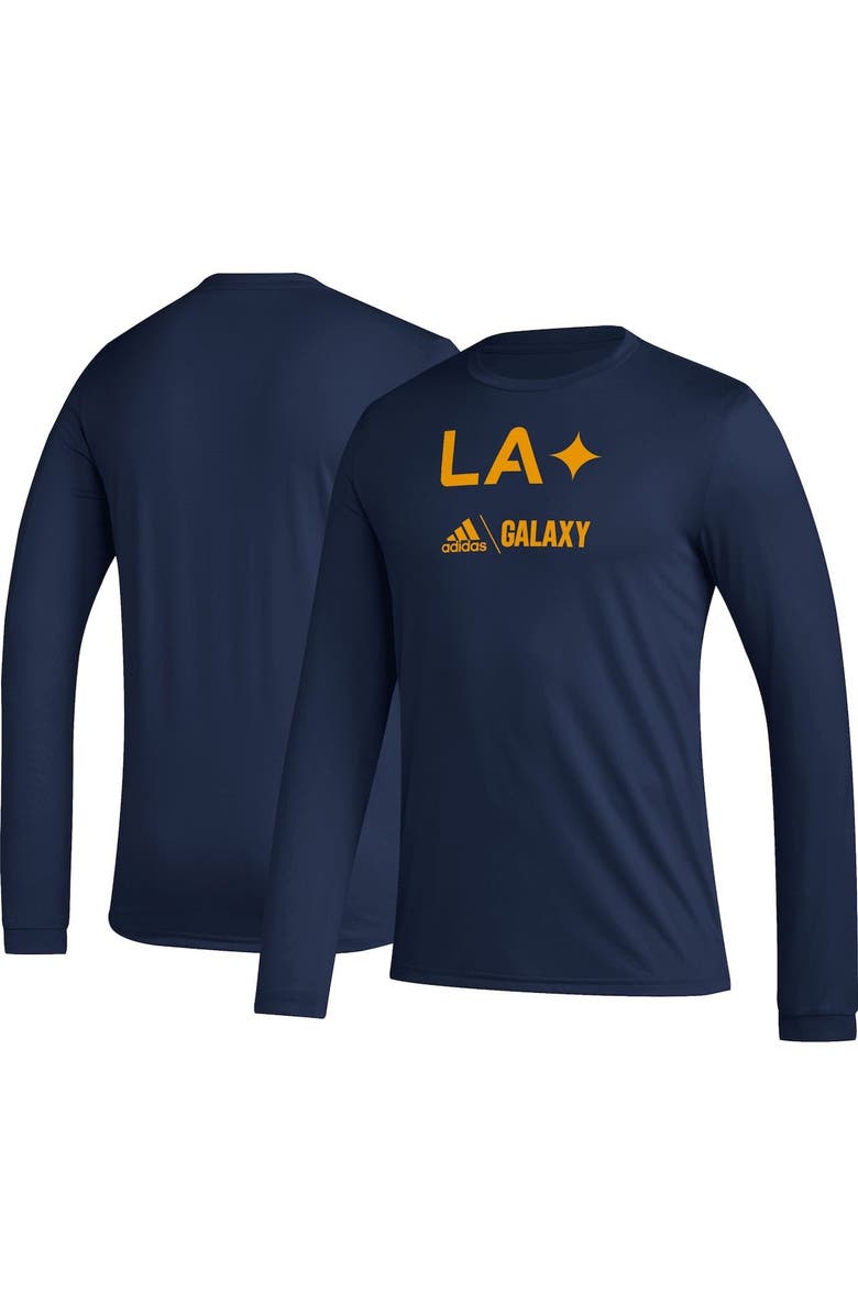 adidas Men's adidas Navy LA Galaxy Icon AEROREADY Long Sleeve T-Shirt, Alternate, color, Navy