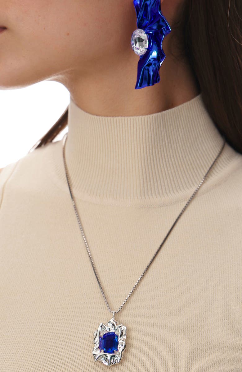 Sterling King Edith Crystal Pendant Necklace, Alternate, color, 