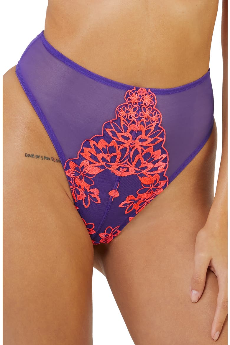 Ada Blossom High Waist Thong, Main, color, PURPLE
