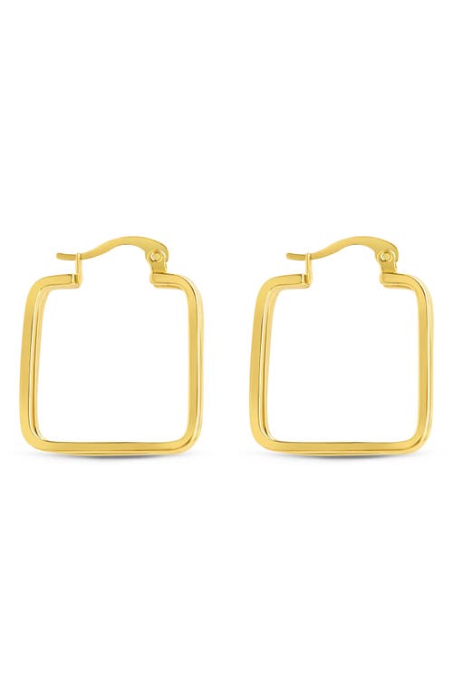 Sterling Forever Belinda Layered Square Hoop Earrings In Gold