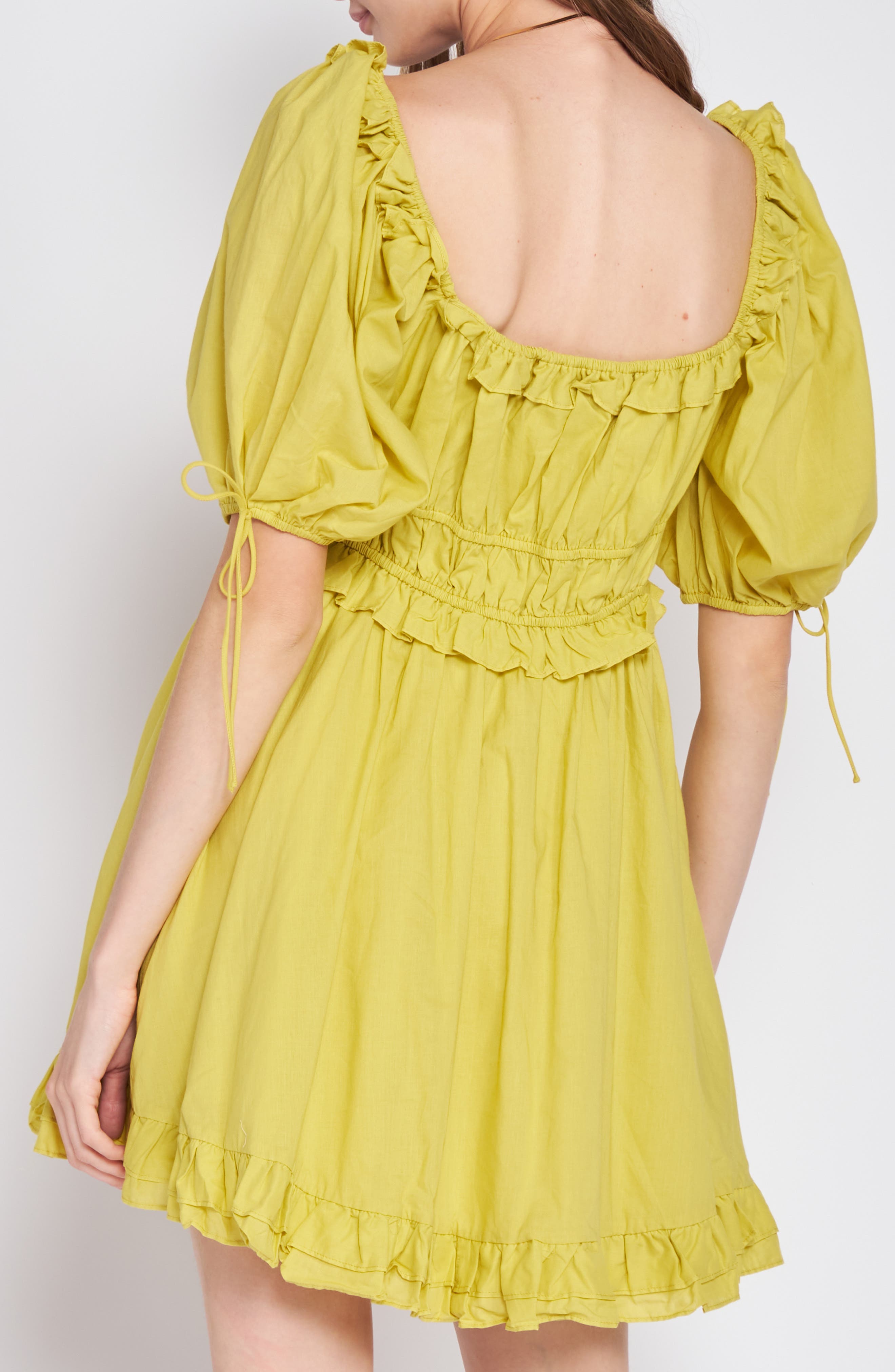 En Saison Puff Sleeve Cotton Minidress (Women) | Nordstromrack