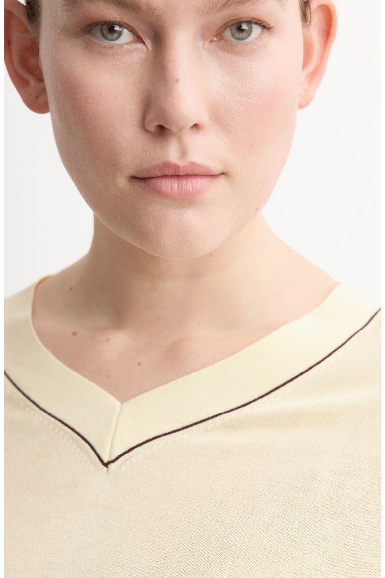 Bert Jersey V-Neck Sweater, Alternate, color, PASTEL YELLOW