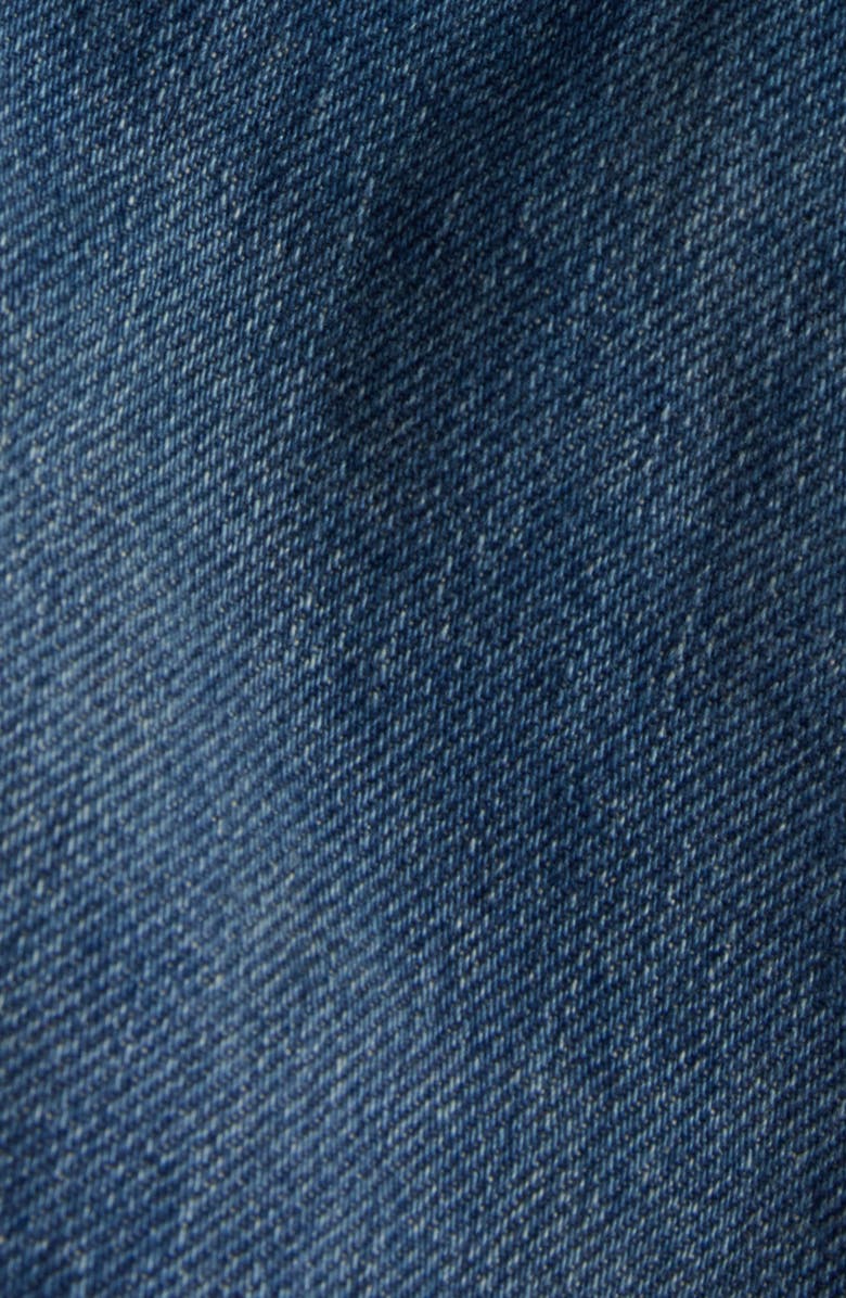 Acne Studios Orim Ruched Sleeve Denim Jacket, Alternate, color, Mid Blue