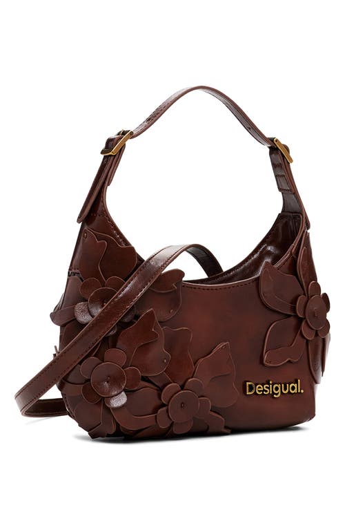 Desigual Faux Leather Shoulder Bag In Brown